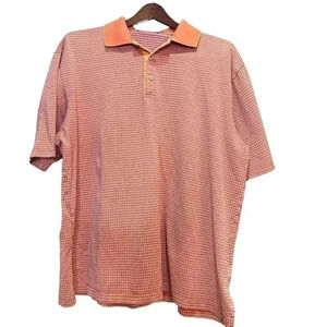 Bugatchi Mens polo Orange/Blue Size L